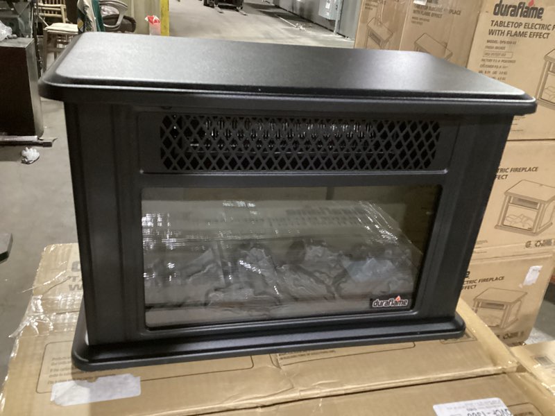 Condition photo showing Good Condition for Duraflame tabletop electric fireplace with flame effect black