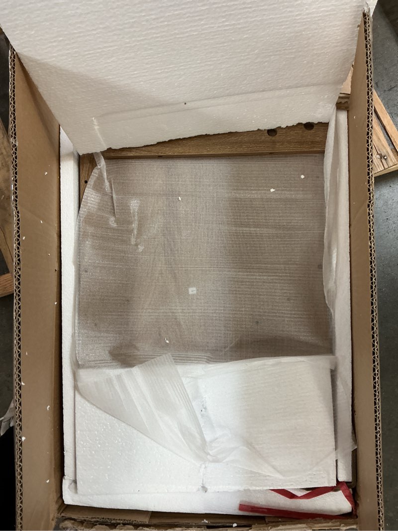 Condition photo showing As Is for LITTLE TREE 63 Inches Long Console Table for Entryway, Sofa Table Behind Couch, Wooden Entry Table Foyer Hallway Table, Industrial Console Sofa Table for Living Room, Oak Color Oak Brown