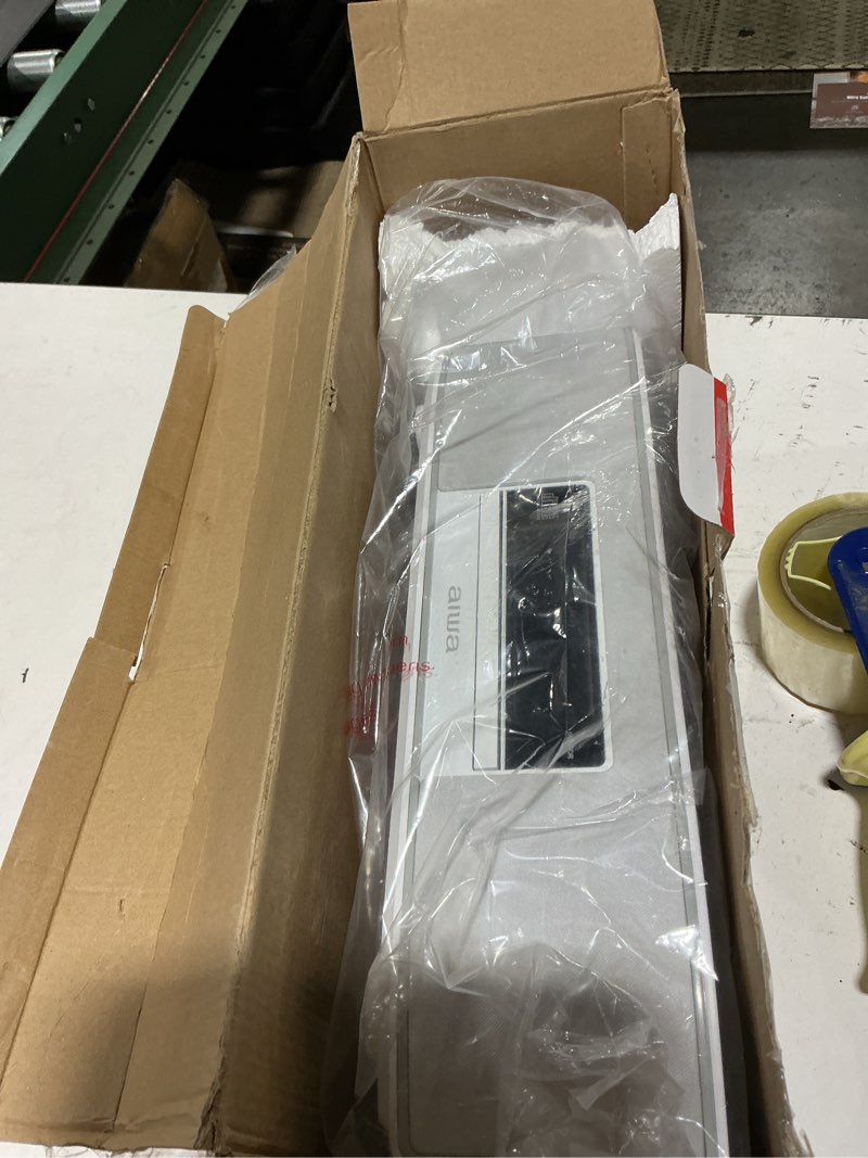 Condition photo showing Good Condition for aiwa - exos home speaker, premium 30w rms sound system with cd player, bluetooth connectivity, fm radio, optical digital input, dual 1” tweeters + dual 2” bass units, ir remote control white