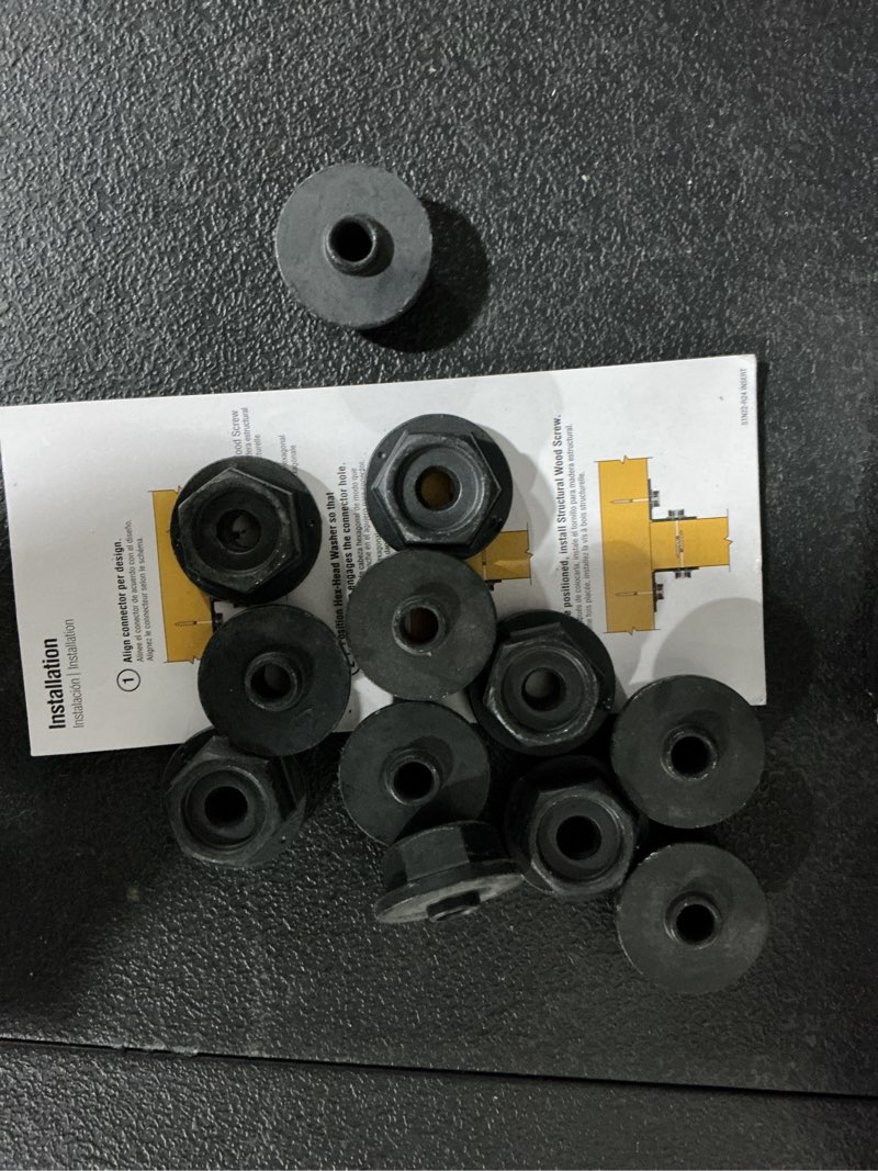Condition photo showing As Is for outdoor accents black powder-coated hex-head washer (24-pack)