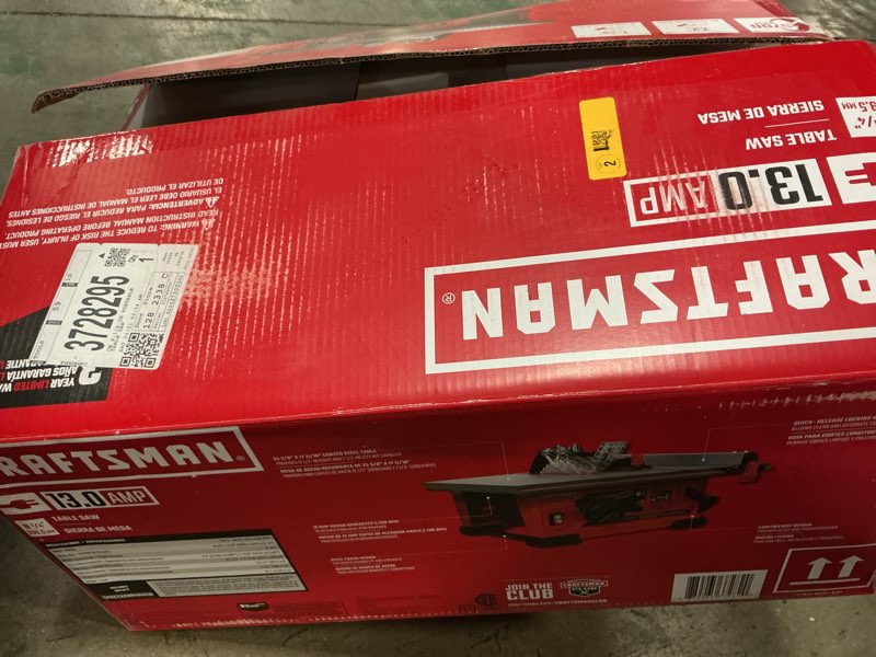 Condition photo showing As Is for craftsman 13 amps corded 8-1/4 in. 8-1/4 in. table saw