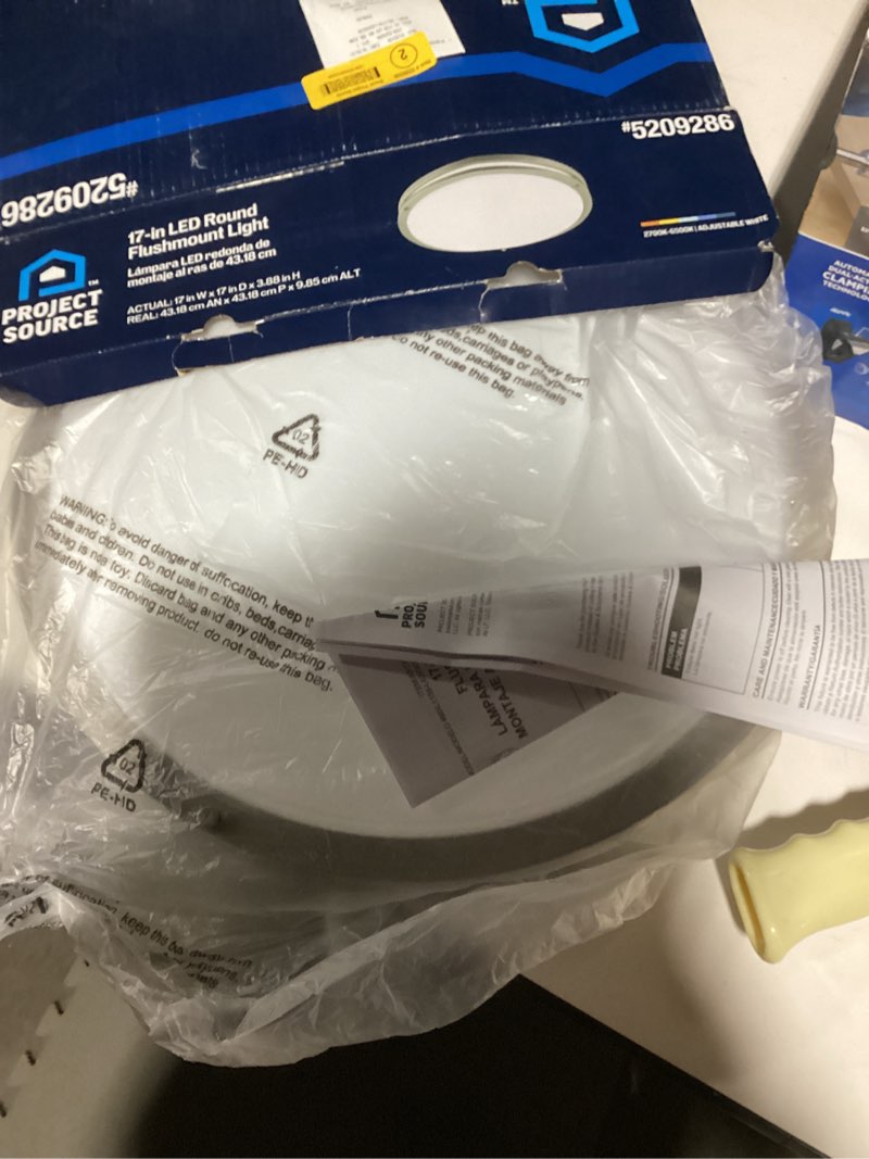 100+ bought last week Project Source with Night Light 1 -Light 13-in Brushed Nickel Integrated LED Flush Mount Light Item #5209279 | Model #MXL1141-L28K9027N 