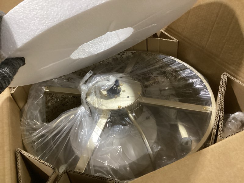 Condition photo showing Good Condition for 20" Gold Fandelier Crystal Ceiling Fans with Lights, Cage Gold Chandelier Ceiling Fan with Light Remote Control, 6-Speed for Bedroom, Nursery, Foyer, Living Room