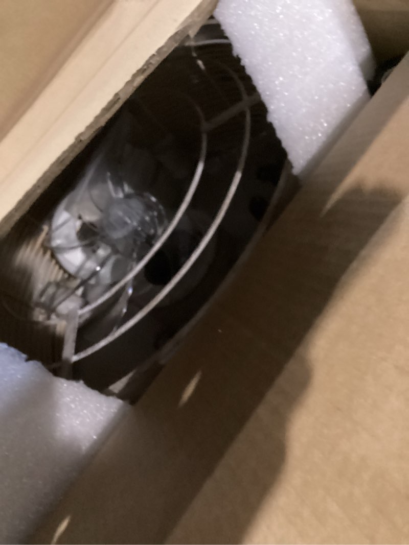 Condition photo showing As Is for ainqiant 20 Inch Rattan Caged Ceiling Fan with Light, Boho White Fandelier Ceiling Fan with Lights and Remote, Enclosed 6 Speed for Bedroom Kitchen Dining Room 20 Inch Boho White Fandelier Ceiling Fan with Lights