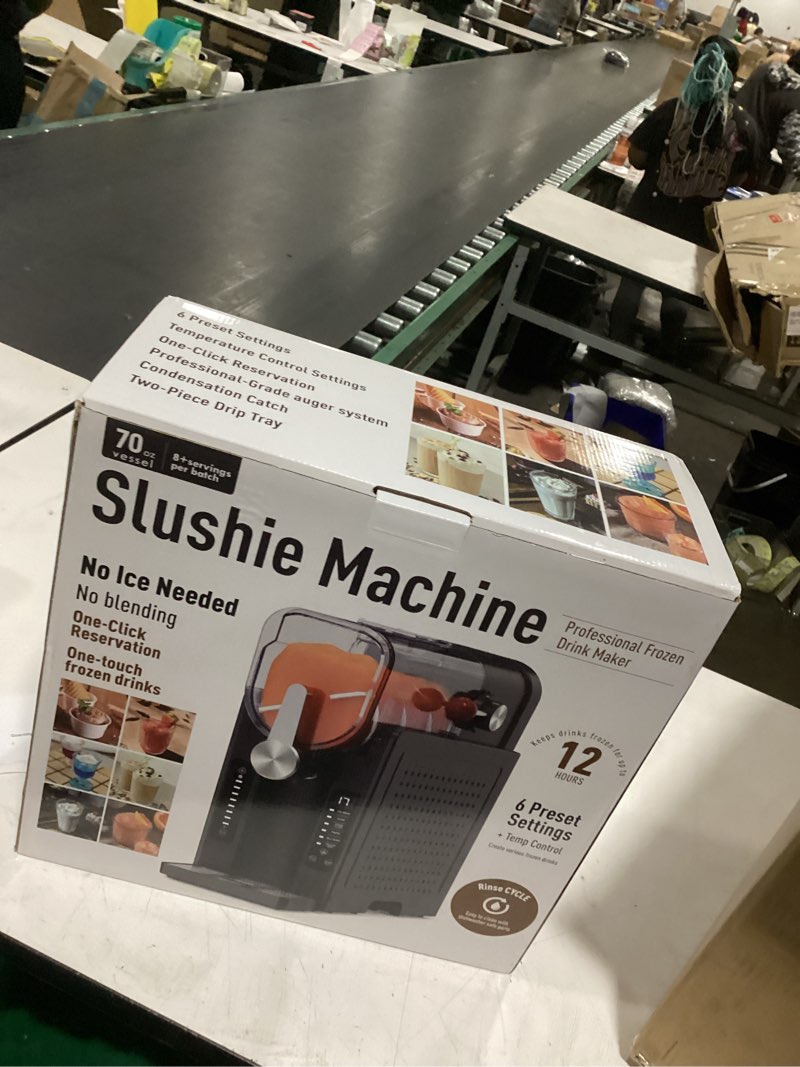 Condition photo showing New/Like New for bkppm slushie machine: no ice needed slushy machine for home, 6 preset, real-time temp display, auto-clean | frozen margaritas, cocktails, frappés, ice cream, smoothies, milkshakes,summer parties gray