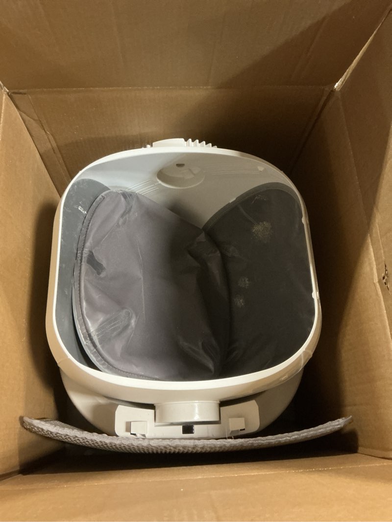 Condition photo showing As Is for Open Top Automatic Litter Box, Odor Control, Ready to Use, Self Cleaning Litter Box, Large Capacity with APP Control and Safety Sensor, Ellenpent, with Trash Bags/Waterproof Mat/Litter Mat