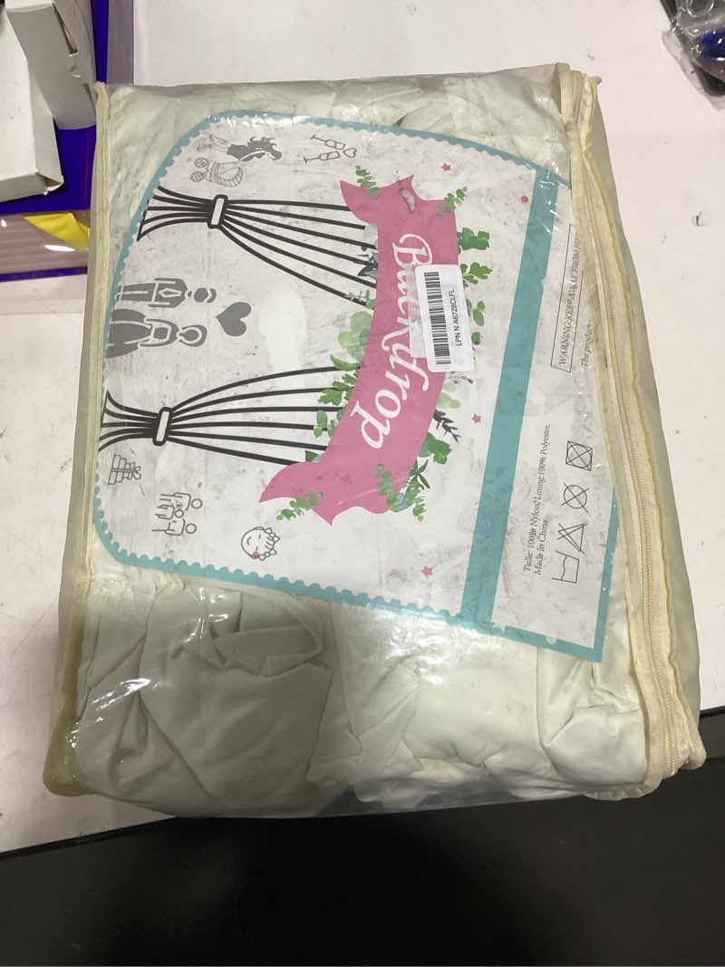 Condition photo showing As Is for 50ft×12ft Ivory Backdrop Curtain for Wedding Parties, 10 Panels Wrinkle Free Polyester Photo Backdrop Drapes Back Drop Cloth for Birthday Photography Background W5' x H12'(10 panels) Ivory