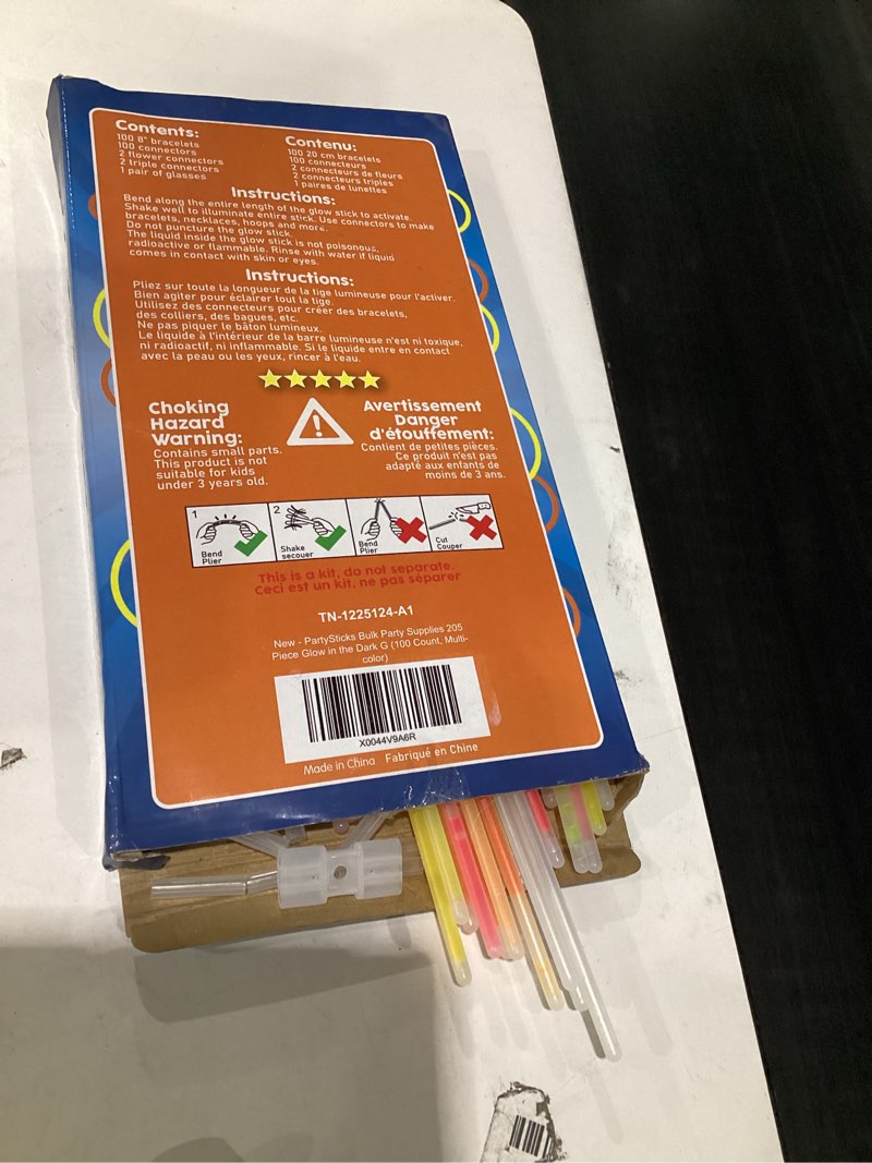 Condition photo showing Good Condition for partysticks ultra bright bulk party supplies - glow in the dark glow sticks with eye glasses, bracelets, and connectors - light up halloween 4th of july party favors multicolor 205 pack