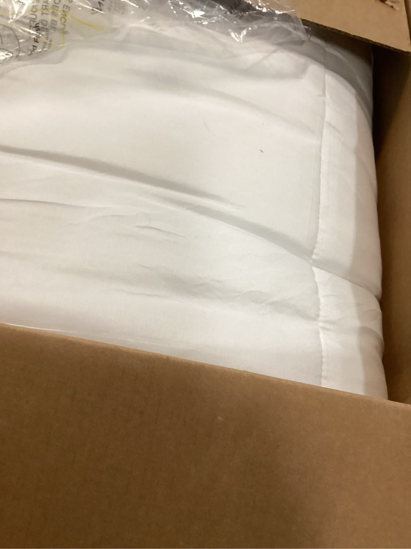 Condition photo showing As Is for bedsure comforter duvet insert - quilted comforters cal king size, all season duvet, gentlesoft down alternative bedding, with 8 tabs, gifts for women/men, white,alaskan king 130x120 inches white alaskan king