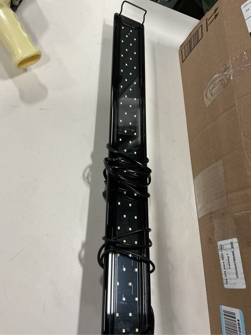 Condition photo showing As Is for AQUANEAT LED Aquarium Light for 18 to 24 Inch Fish Tank, Auto On Off with Timer, Full Spectrum, Adjustable Brightness, Daylight Moonlight Mode, for Fresh Water Low-to-Mid Light Plants 18"-24"