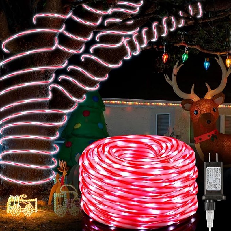 Hiboom Led candy cane Rope Light 33Ft
