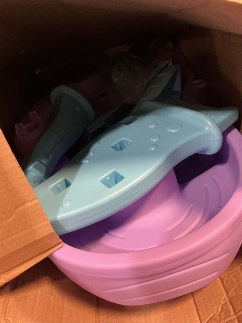 Condition photo showing Good Condition for step2 rain showers and unicorns water table, kids water and sand activity sensory playset, summer outdoor toys, 13 piece water toy accessories, for toddlers 1.5+ years old, blue & purple rain showers & unicorns