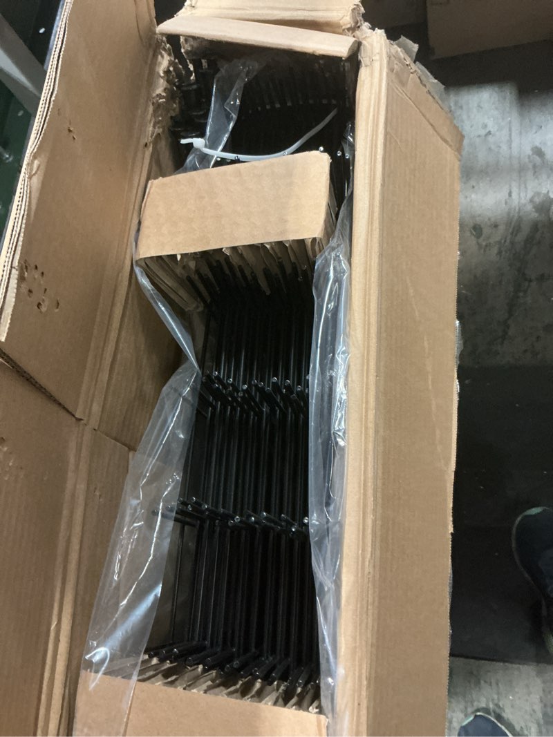 Condition photo showing Good Condition for 25 Panels Decorative Garden Fence, 32 in(H) X 50 ft(L) No Dig Dog Fence Outdoor for Yard, Rustproof Tall Metal Garden Fencing Animal Barrier with Ground Stakes, Temporary Fencing for Patio Outdoor 25 Panels, 32in(H) x 50ft(L) Black