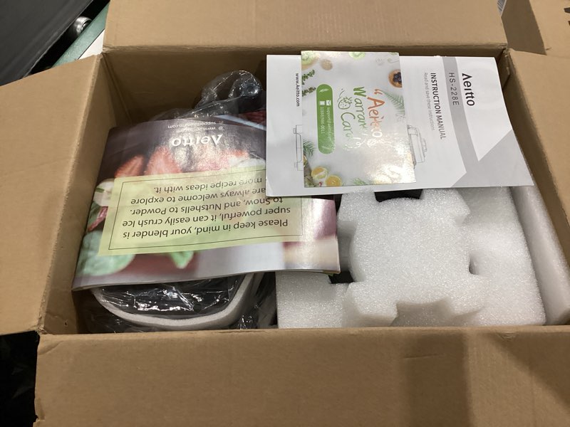 Condition photo showing New/Like New for aeitto blenders for kitchen with 1800w motor, 68oz. large capacity, 2-in-1 blender & grinder combo, bpa-free countertop professional blender for smoothies, ice crush, frozen drinks, silver