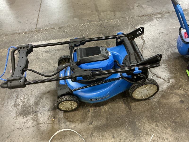 Condition photo showing As Is for kobalt gen4 40-volt, 20-in self propelled battery walk mower with (battery and charger not included)