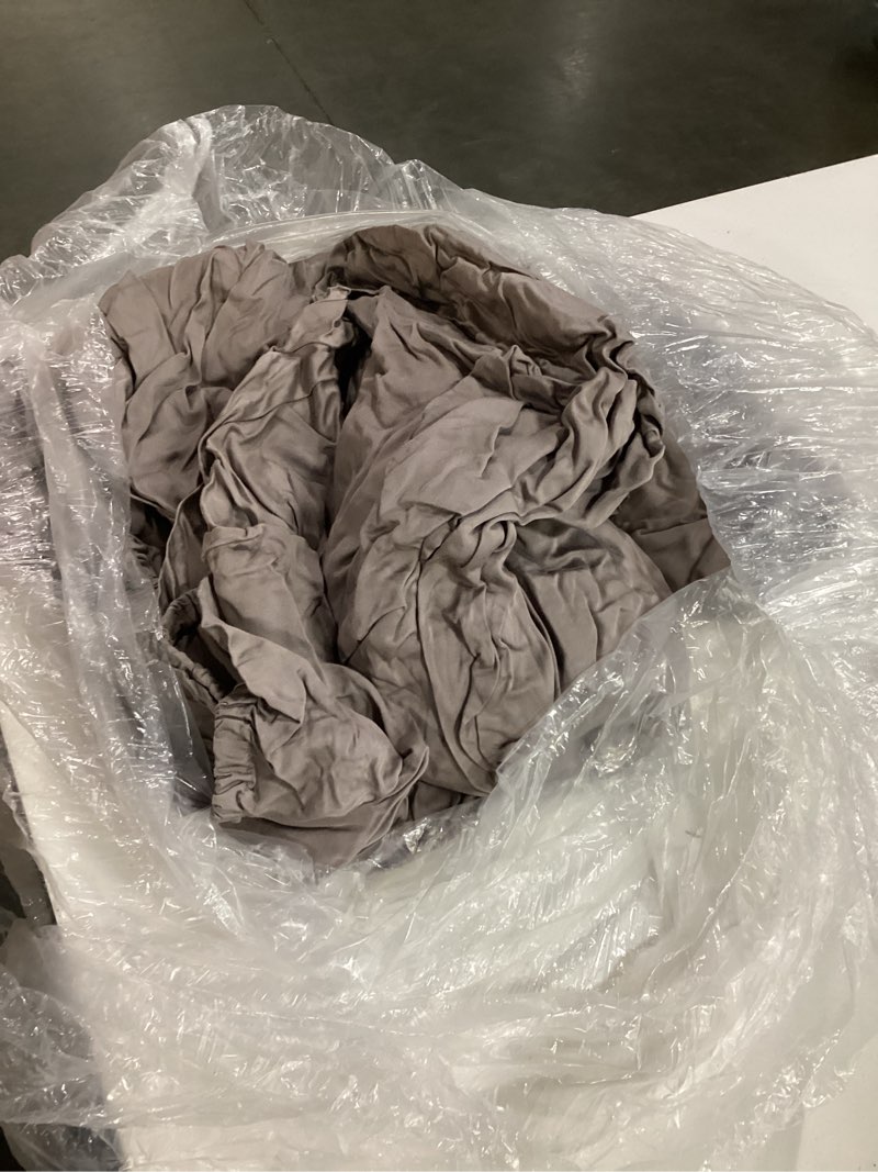 Condition photo showing As Is for bamboo fitted sheet set, king, stone