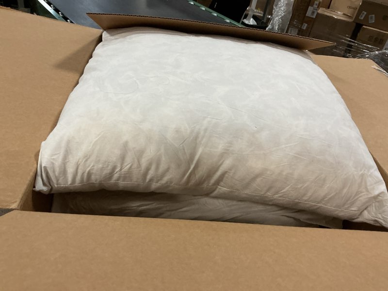 Condition photo showing As Is for MIULEE Pillow Inserts 18x18 (Pack of 4,White), Down Feather Throw Pillow Inserts, Premium Fluffy Stuffer Throw Pillows Cotton Fabric for Sofa Bed Couch 4 18x18 Inch