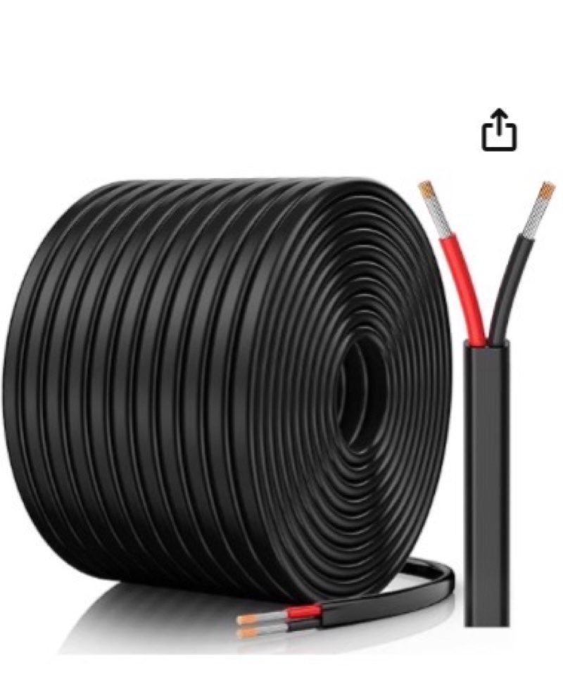 12 Gauge Wire 2 Conductor 12 AWG Electrical Wire Stranded PVC Cord Oxygen-Free Copper Cable 100FT 30
