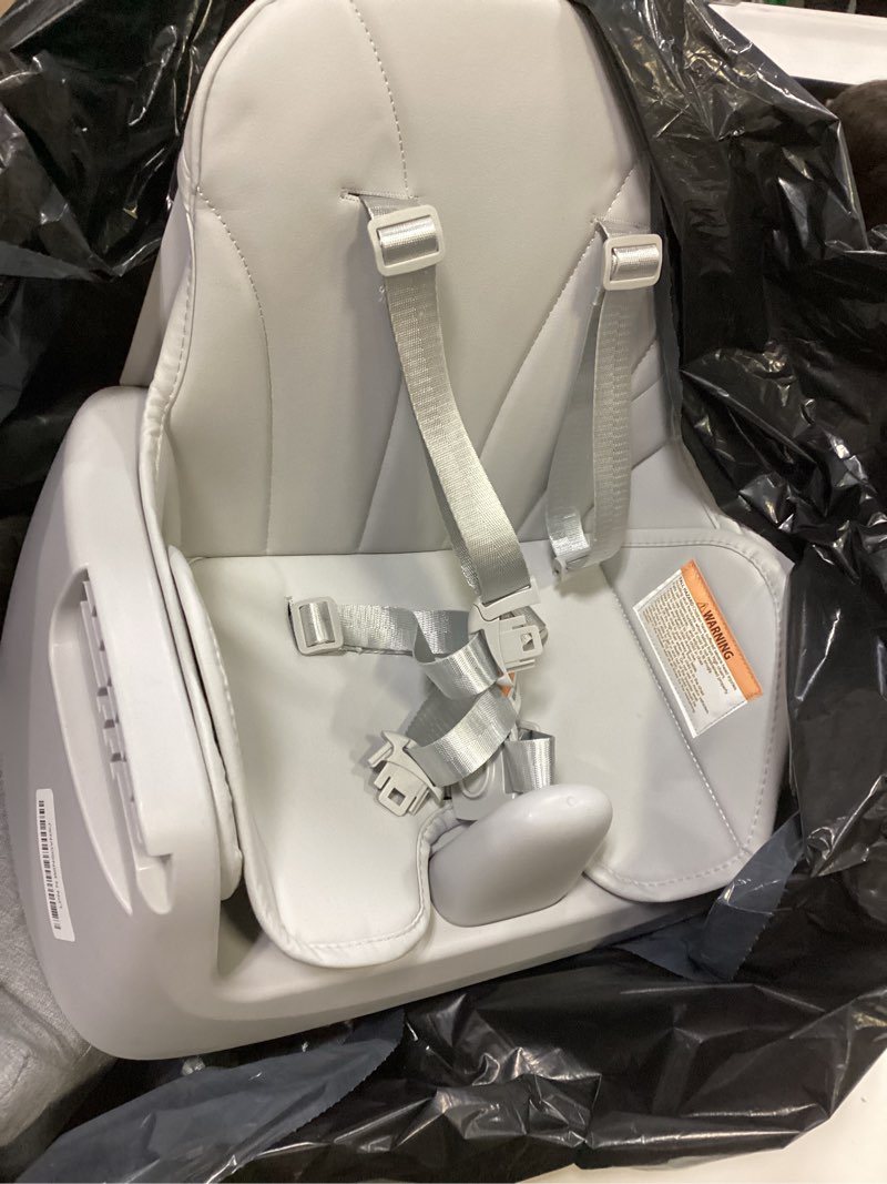 Condition photo showing As Is for portable baby highchair for months infants and toddlers with 5 point harness convertible comfortable seat for cozy eating table sit up high chair and seats for sitting up back booster feeding chairs grey