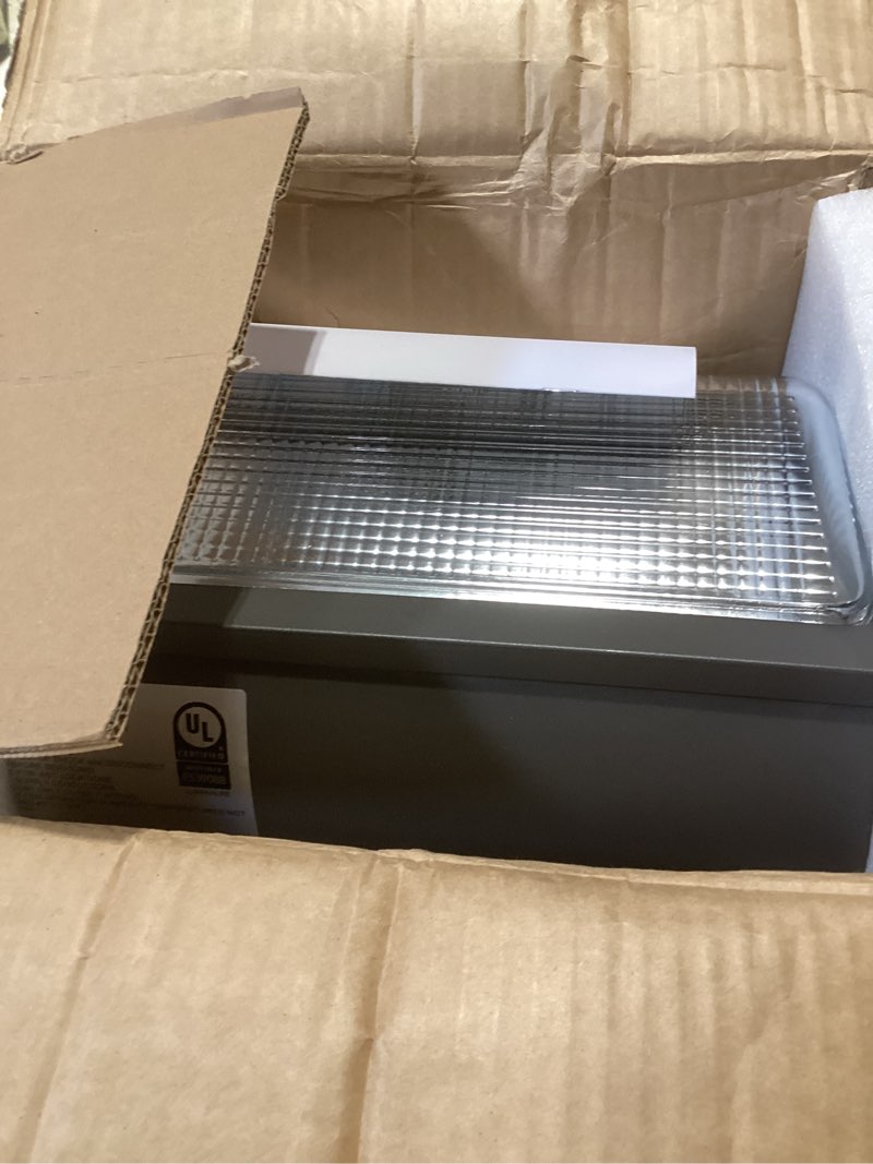 Condition photo showing Good Condition for hyperlite led wall pack light 120w with dusk to dawn photocell and glass lens led security flood commercial and industrial outdoor led wall lights out door for house warehouses ul listed
