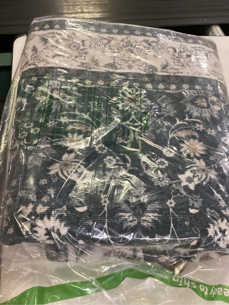 Condition photo showing Good Condition for hugear 3x5 machine washable rugs black beige hallway area rug indoor accent rug floral low pile carpet soft throw rug bedroom living room office dining room kitchen laundry room non slip floral | black&beige 3' x 5' (rectangular)