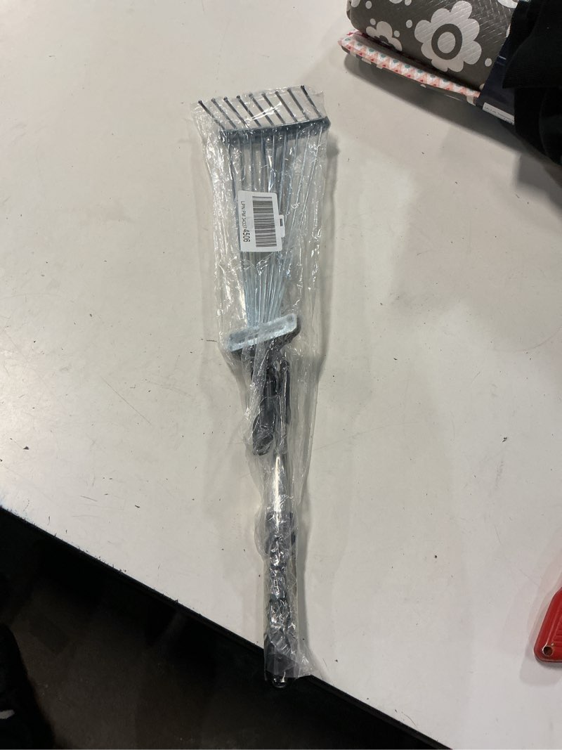 Condition photo showing Good Condition for leaf rake metal shrub rake adjustable retractable garden leaf rake leaf clean up tools gardening tool for deciduous grass
