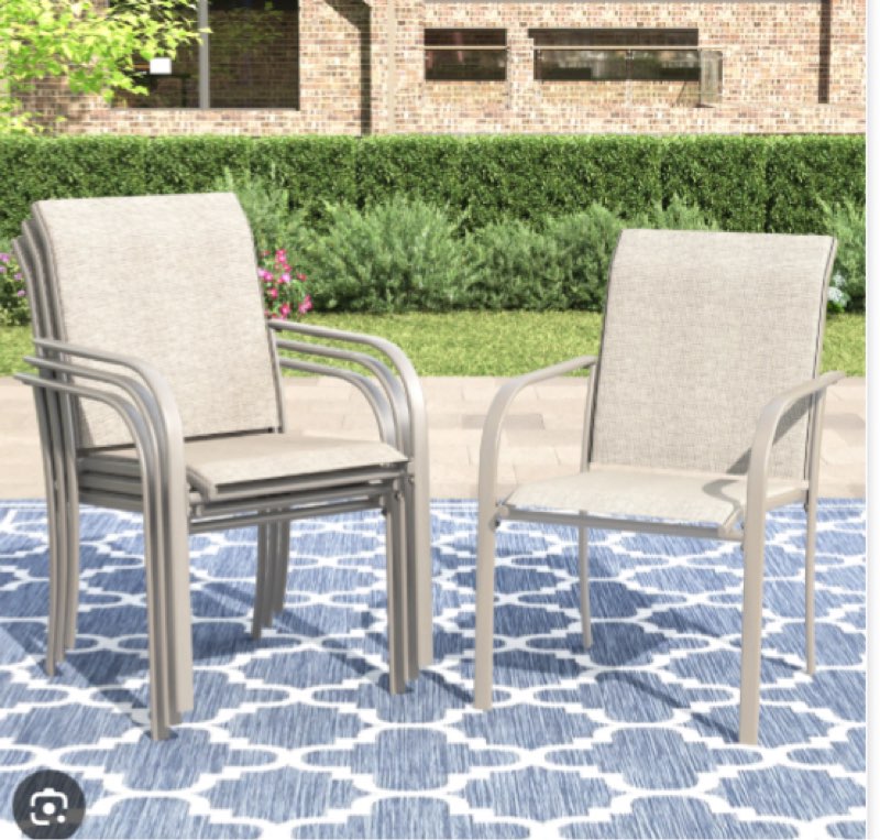 Outdoor Stackable Patio Dining Chairs Color: Sandshell