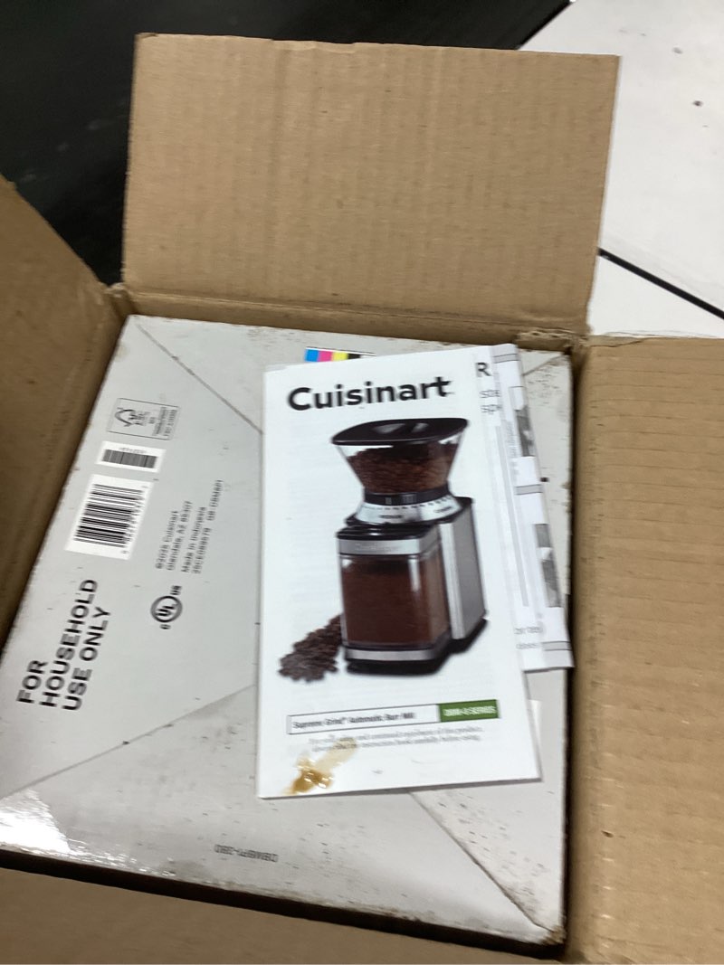 Condition photo showing As Is for Cuisinart Automatic Burr Mill - Stainless Steel - DBM-8P1: 18 Settings, Electric Coffee Grinder, 32 Cup Capacity, Safety Interlock