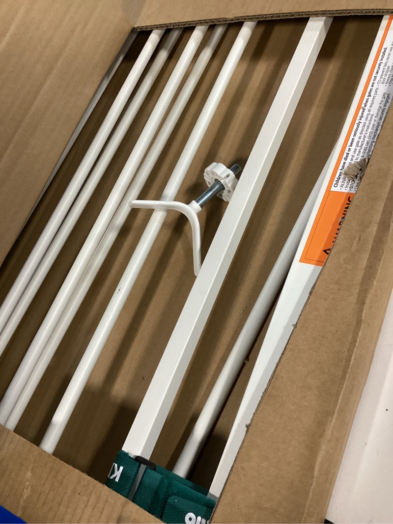 Condition photo showing As Is for BABELIO Safety Gate Door Fits for Stairs, Narrow and Wide Doorways with Auto Close, Easy Install, No Drilling, Pressure Mounted for Baby, Child, Pets, Dog/Puppy, 26''-40'', White White 30"Tall 26"-40" Wide