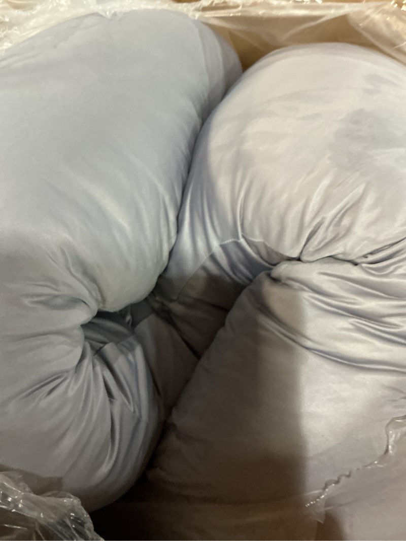 Condition photo showing Good Condition for Momcozy Pregnancy Pillow with Cooling Cover, Dreamlign U Pro Maternity Pillow with Adjustable Leg Pillow - Support for Back, HIPS, Belly, Legs for Pregnant Women, 50-72 Inch Full Body Pillow, Grey Grey -Cooling Fabric