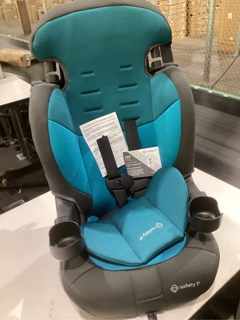 Condition photo showing Good Condition for safety 1st grand 2-in-1 booster car seat, converts from high back to belt-positioning booster, high back seat for kids 40-65, and belt-positioning 40-100 pounds, capri teal capri teal 2