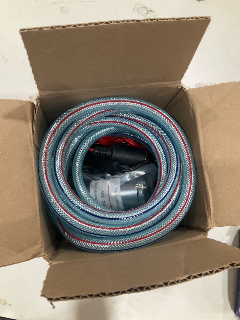 Condition photo showing Good Condition for fuel transfer pump kits, 12 volt electric fuel transfer pumps, high efficiency self-priming pumps for pumping gasoline, diesel, kerosene, water and liquids 12v fuel pump kit (without carrying case)