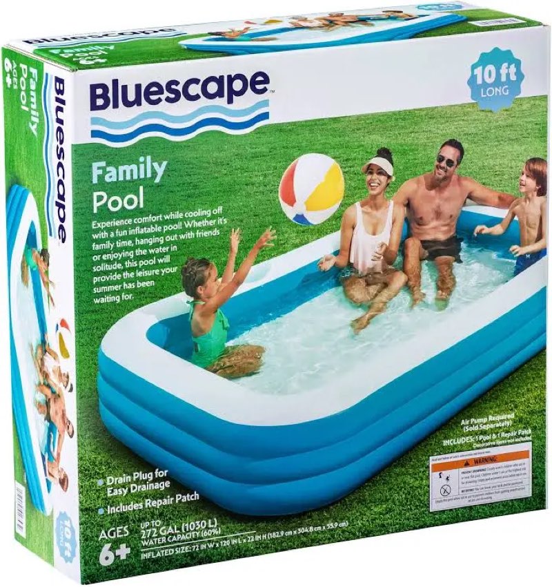 bluescape 10ft family inflatable swimming pool