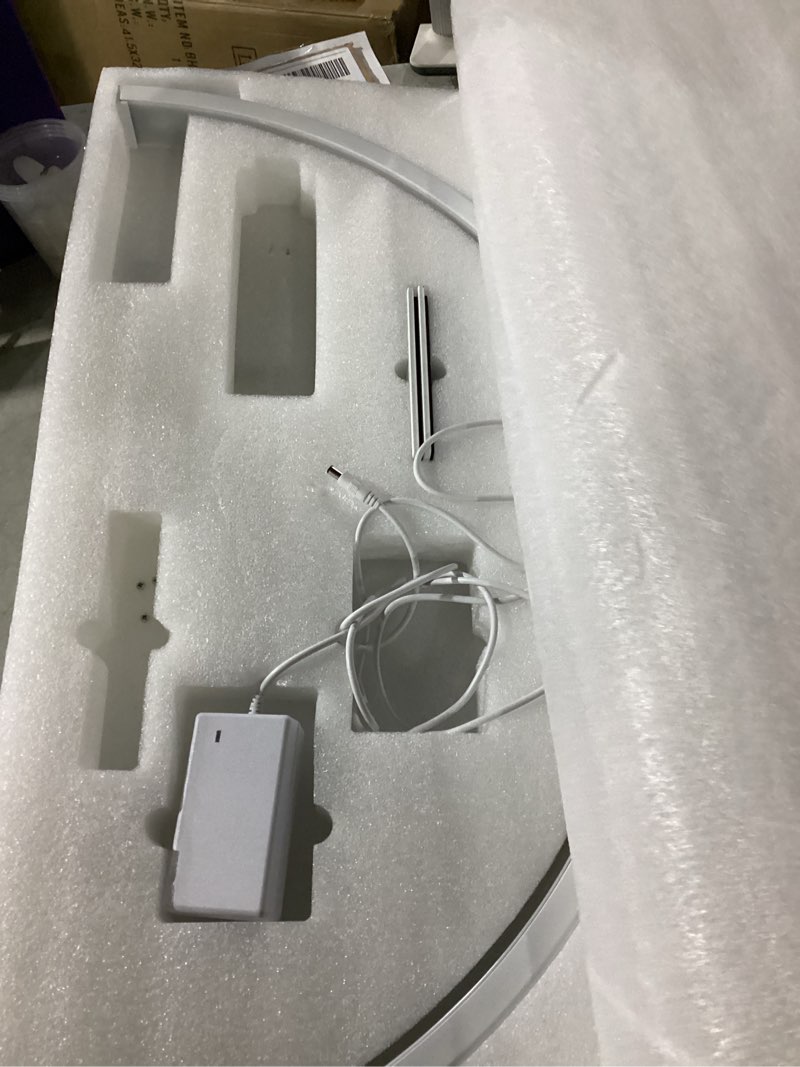 Condition photo showing As Is for IMENE Half Moon Light, 29in Half Moon Light for Nail Desk, Half Moon Lamp Adjustable Color Temperature and Brightness Perfect for Nails Tech Manicure, Lash Extention, White