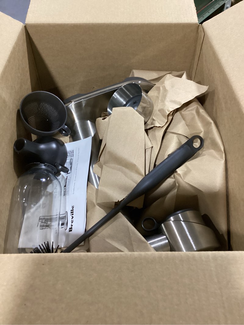Condition photo showing As Is for breville bca800bss infizz fusion sparkling water and beverage carbonator, co2 cylinder not included, brushed stainless steel