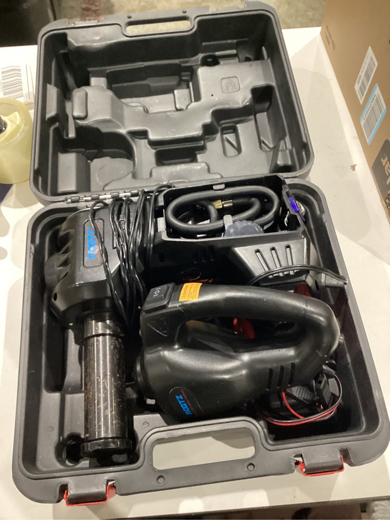 Condition photo showing As Is for rogtz portable electric hydraulic car jack kit *pre owned* free shipping