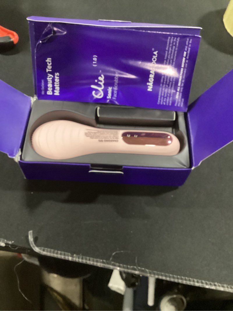 Condition photo showing As Is for någracoola clie facial cleansing brush, waterproof and rechargeable electric face scrubber for men & women, exfoliating, massaging, and cleansing - pink