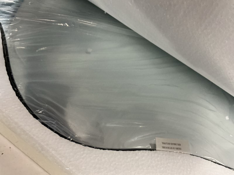 Condition photo showing Good Condition for Gluck Plants Irregular Wall Mirror,18x22 Black Asymmetrical Unique Cloud Shape Frameless Vanity Waved Mirror for Bathroom, Bedroom, Living Room, Entryway, Fireplace Black Unique 22"L x 18"W