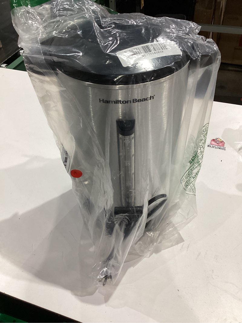 Condition photo showing As Is for hamilton beach 45 cup coffee urn and hot beverage dispenser, silver (40519)