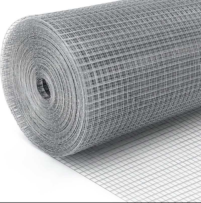 land guard hardware cloth 1/2 inch 48inx100.1ft 19 gauge square chicken wire fence mesh roll raised garden bed plant su