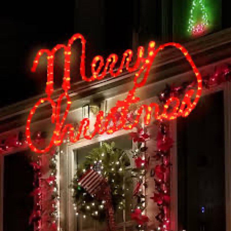 Rossesay Outdoor Lighted Merry Christmas Sign Decor with Remove Control 31" Extra Large Red Waterpro