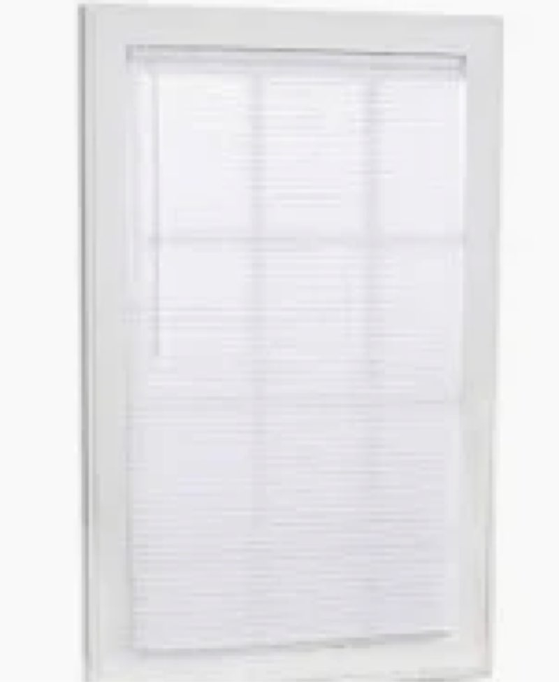 Project Source Light Filtering 1-in Slat Width 70-in x 64-in Cordless White Vinyl Light Filtering Mini-blind