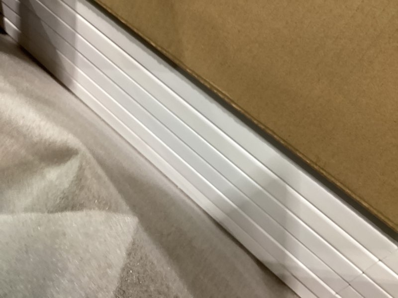 Condition photo showing Good Condition for lzrs extra-wide clear dog gate for indoor use - transparent pet fence with solid hardwood and plastic board, stylish & durable freestanding pet gate for doorways, stairs and hallways-6 panel white 24"height-6 panel white