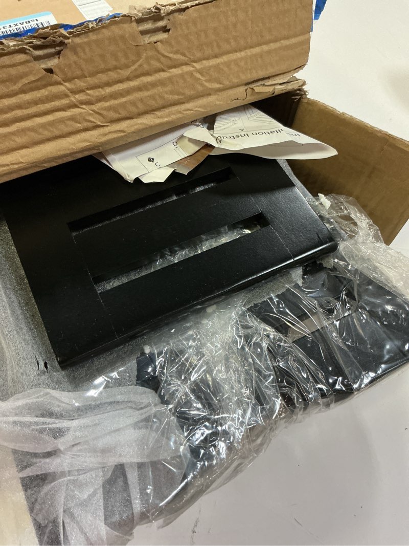 Condition photo showing As Is for Domax Bamboo Shower Bench & Stool Waterproof - Wood Shower Bench with Storage Shelf for Inside Shower(Black) Black 18.9"x18.11"x9.96"