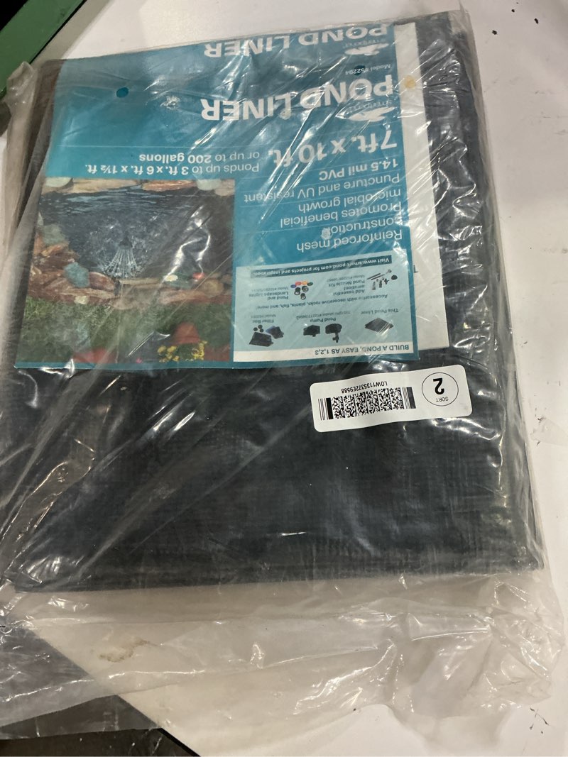 Condition photo showing New/Like New for smartpond 84-in l x 120-in w black pvc pond liner (200-gallon)
