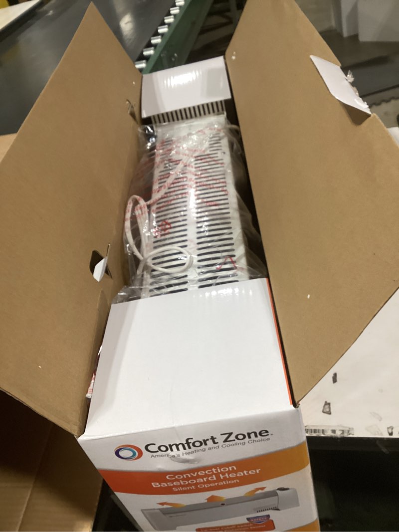 Condition photo showing Good Condition for Comfort Zone 1 500-Watt Convection Baseboard Heater with Silent Operation  White