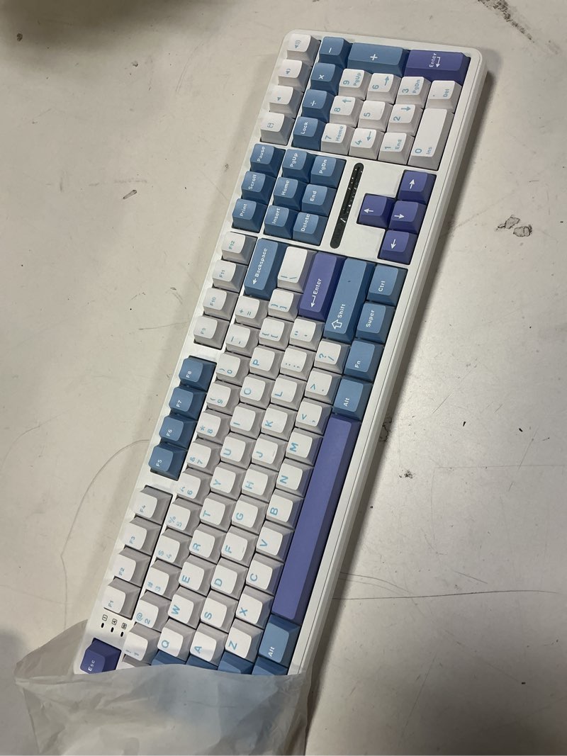 Condition photo showing Good Condition for AULA F99 Wireless Mechanical Keyboard,Tri-Mode BT5.0/2.4GHz/USB-C Hot Swappable Custom Keyboard,Pre-lubed Linear Switches,Gasket Structure,RGB Backlit Gaming Keyboard for PC/Tablet/Xbox/PS4/PS5 Blue&Purple&White
