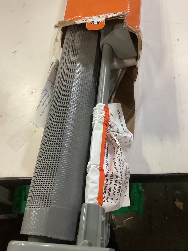 Condition photo showing Good Condition for retractable baby gate for doorways and stairs, mesh safety gate for pet, indoor & outdoor use, one-hand operation, easy installation, 33.6" tall, expands to 55" wide?grey,33.6"x55") 33x55 inch gray