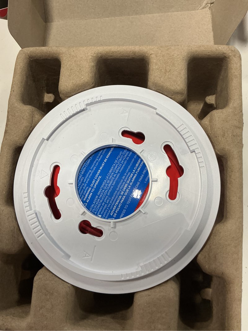 Condition photo showing Good Condition for kidde smart smoke detector, ring app enabled for real-time notifications, hardwired alarm, aa backup battery hardwired smoke detector
