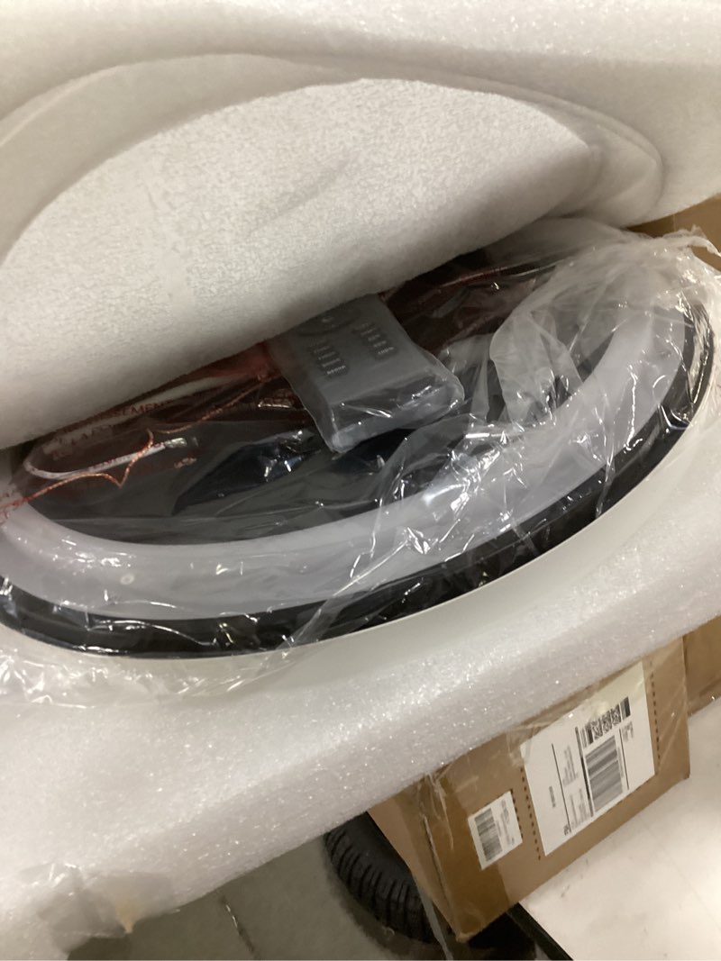 Condition photo showing Good Condition for 15 Inch Flush Mount Ceiling Light with Remote Control & Night Light, 5CCT Dimmable Ceiling Light Fixture, 35W 3500LM 2700K-6500K Adjustable LED Ceiling Lights for Bedroom Kitchen, White Gold 15 Inch White Gold